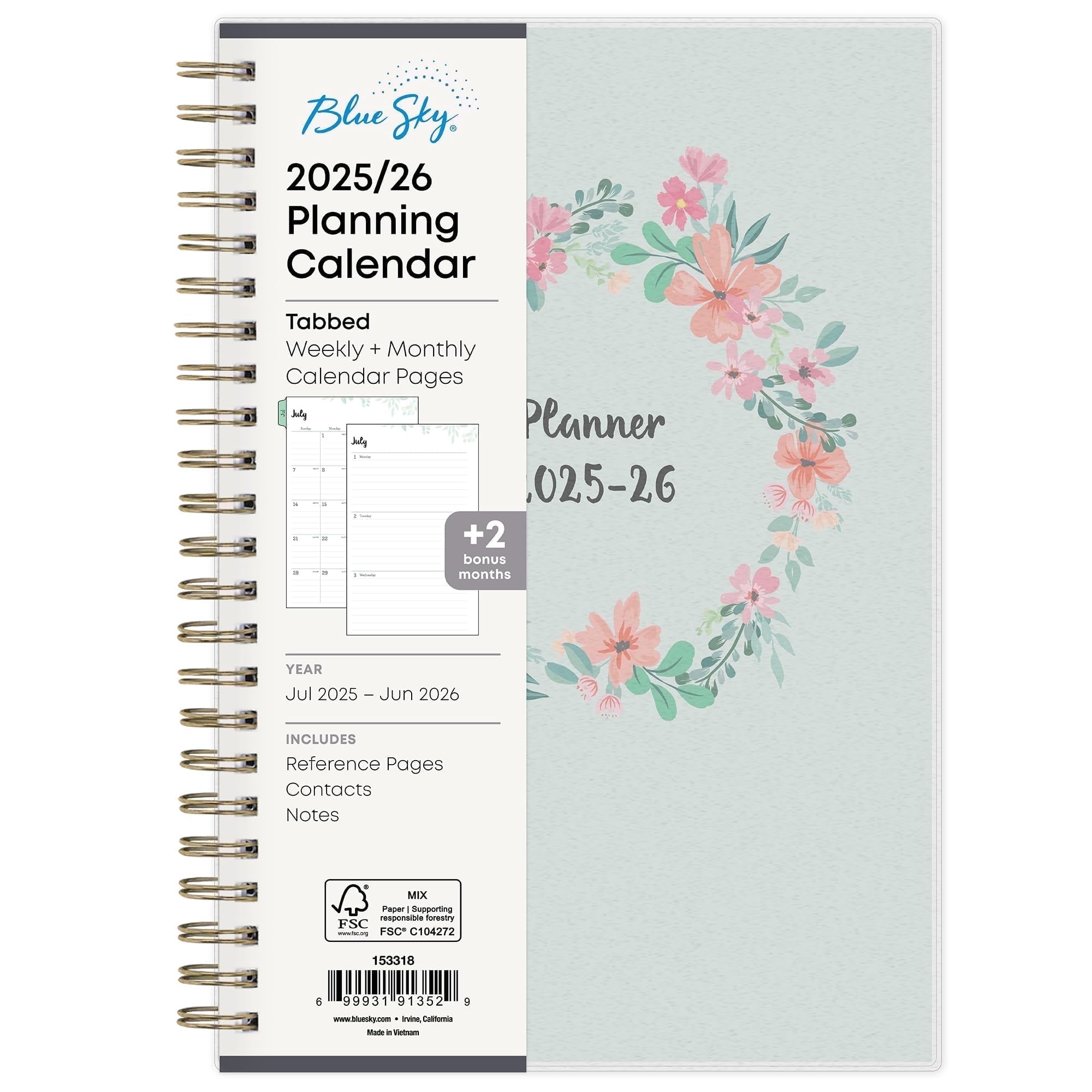 2025 Planner – Weekly & Monthly, Jan-Dec 2025, 6.4x8.5 Inches, Twin-Wire Binding, Hardcover With Pockets - View #4