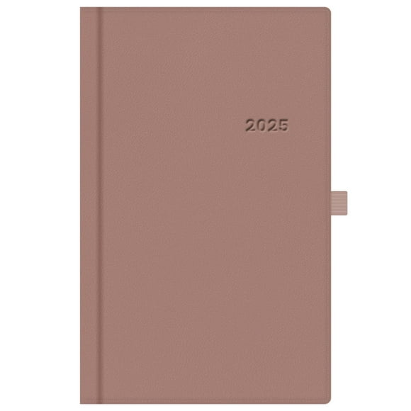 Blue Sky 2025 Bookbound Weekly Monthly Planner, 5 x 8, Soft Brown Faux Leather