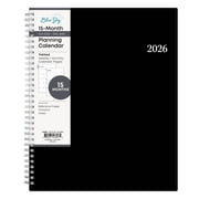 Blue Sky 2026 15-Month Weekly and Monthly Planner Calendar, Includes October 2025 - December 2026, 8.5" x 11", Flexible Cover, Wirebound, Laminated Tabs, Enterprise