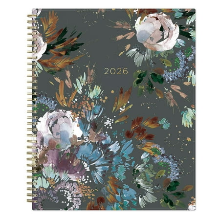 Blue Sky Kelly Ventura 2026 Weekly and Monthly Planner Calendar, January 2026 - December 2026, 8.5" x 11", Flexible Cover, Laminated Tabs, Durable Twin Wire Binding, Storage Pocket, Midnight Garden