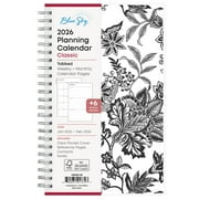 Blue Sky 2026 Weekly and Monthly Planner Calendar, January 2026 - December 2026, 5" x 8", Clear Pocket Cover, Laminated Tabs, Durable Twin Wire Binding, Analeis