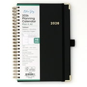 Blue Sky 2026 Weekly and Monthly Planner Calendar, January 2026 - December 2026, 5" x 8", Faux Leather Cover, Wirebound, Storage Pocket, Laminated Tabs, Includes Pen Loop, Bungee, Ruler, Black