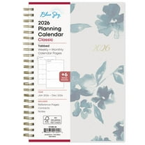 Blue Sky 2026 Weekly and Monthly Planner Calendar, January 2026 - December 2026, 5" x 8", Flexible Frosted Cover, Laminated Tabs, Durable Twin Wire Binding, Bakah Blue