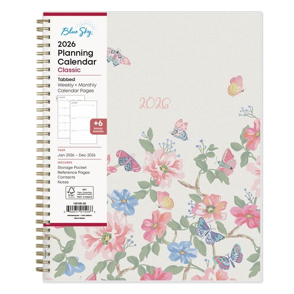 Blue Sky Day Designer 2026 Daily and Monthly Planner Calendar, January ...