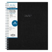 Blue Sky 2027 18 Month Large Print Monthly Planner Calendar, July 2026 - December 2027, 8" x 10", Monthly Layout, Flexible Cover, Durable Twin wire Binding, Laminated Tabs, Solid Black