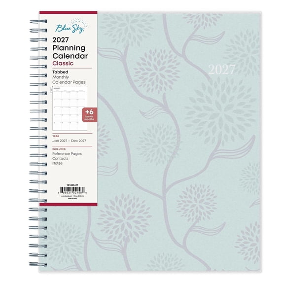 Blue Sky 2027 Weekly and Monthly Planner Calendar, January 2027 ...