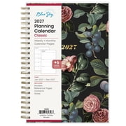 Blue Sky 2027 Weekly and Monthly Planner Calendar, January 2027 - December 2027, 5" x 8", Flexible Cover, Durable Twin Wire Binding, Includes Sticker Sheet, Noire