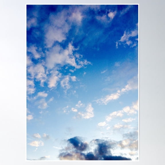 Blue Sky And Clouds Poster Wall Art, Modern Wall Decor, 8x12 UNFRAMED