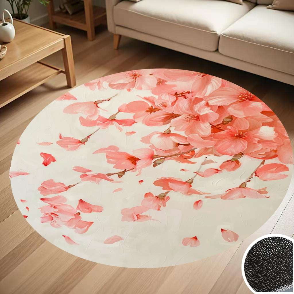 Blue Sky And Flora Round Carpet Living Room Bedroom Home Decoration ...