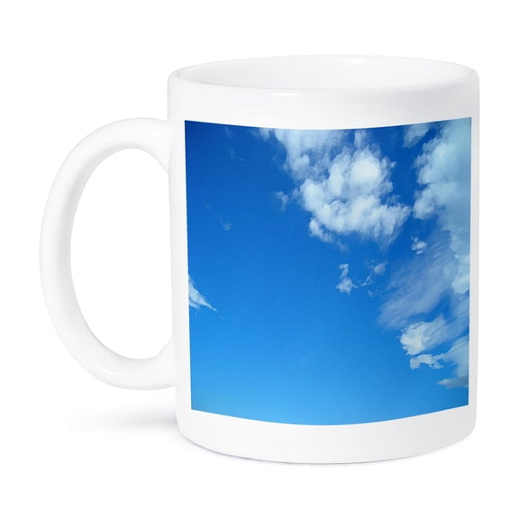 3dRose, Blue Sky and White Clouds, 15oz Mug