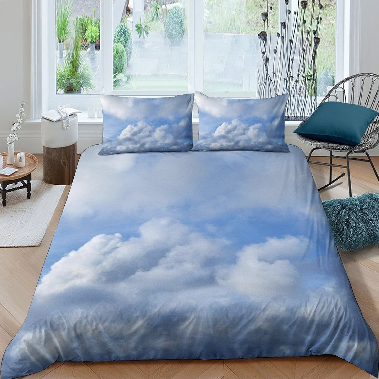 Blue Sky And White Clouds 3D Printed Bedding Set Quilt Cover Duvet