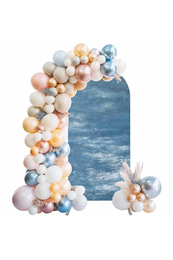 Blue Sky Arch Backdrop Cover 6 FT Modern Abstract Gradient Blue Texture Stretchy Elastic Arch Stand Covers Spandex Arched Background Birthday Wedding Party Decoration (No Stand)