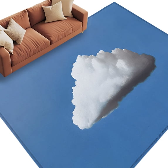 Blue Sky Area Rug 8x10 Washable Rug Non Slip Abstract Sky White Minimalist Large Area Rug Soft Stainresistant Indoor Floor Carpet for Living Room Bedroom Home Office Dining Room Nursery