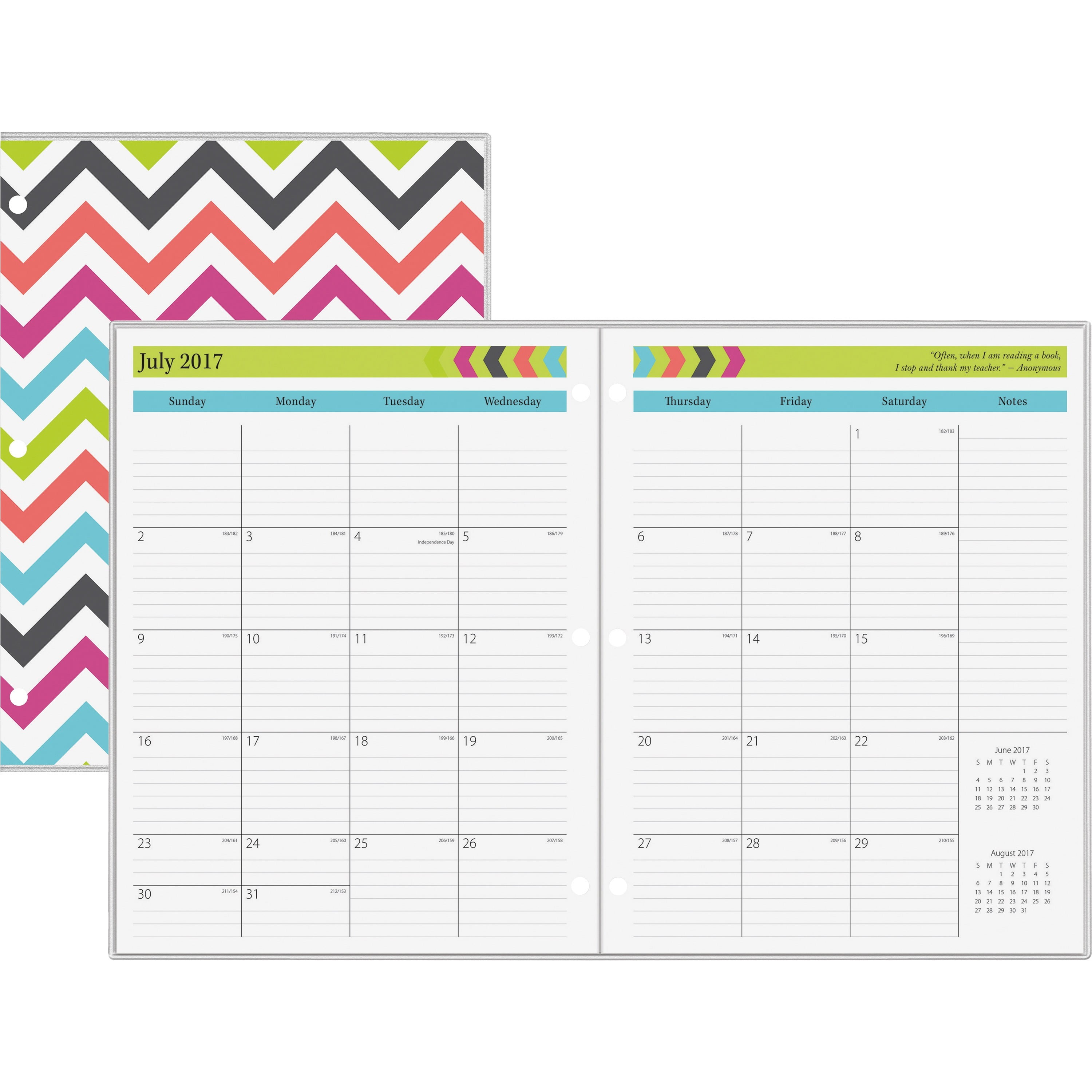Blue Sky, BLS100337, Chevron CYO Weekly/Monthly Teacher Planner, 1 Each
