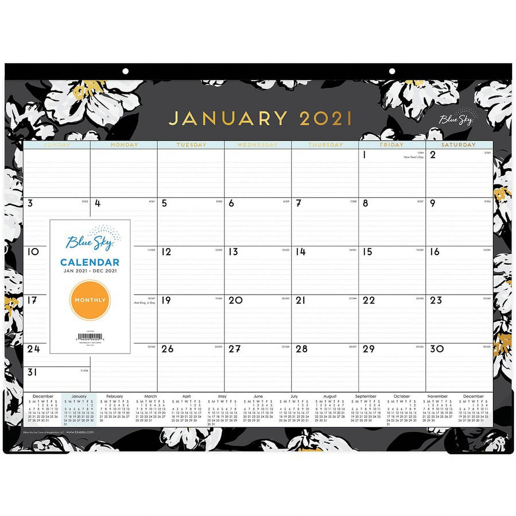 Blue Sky, BLS110215, Baccara Floral Design Calendar Desk Pad, 1 / Each