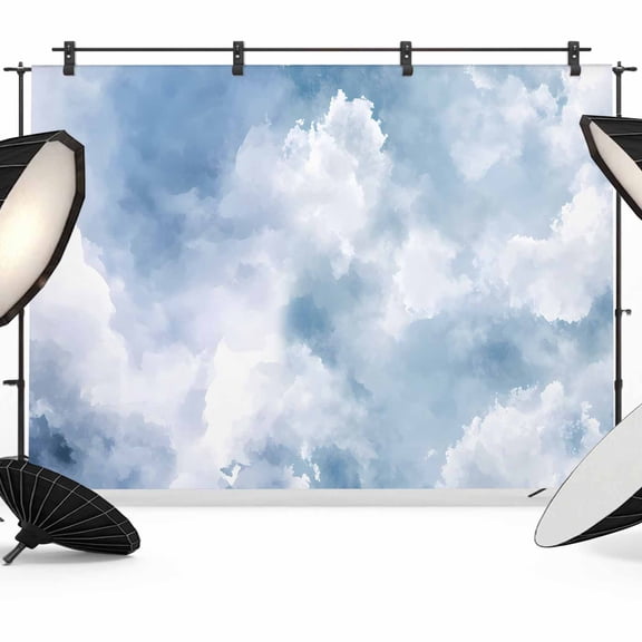 Blue Sky Backdrop for Photoshoot,Photography Photo Studio Background Wall Backdrop,Cloud Gradient Natural Landscape Scenery Back Drop Banner Panel for Portraits Wedding Party Live Streaming 12x8Ft