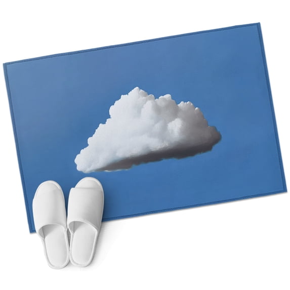 Blue Sky Bathroom Rug Washable 2x3 Entryway Rug Non Slip Abstract Sky White Minimalist Front Door Mat Low Pile Indoor Doormat Throw Floor Carpet for Kitchen Bedroom Entrance