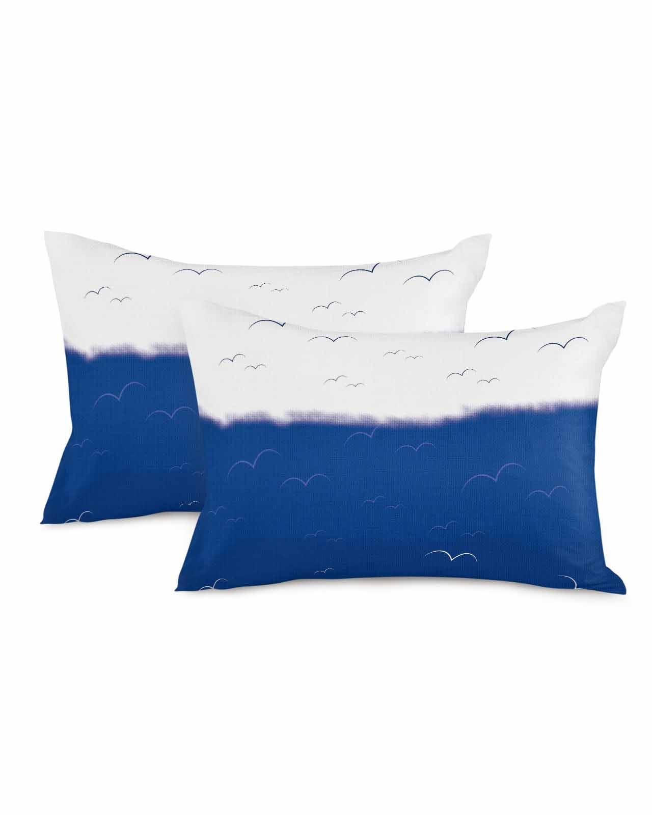 Blue Sky Bird 12x20 Pillow Covers Set of 2, Ombre Blue White