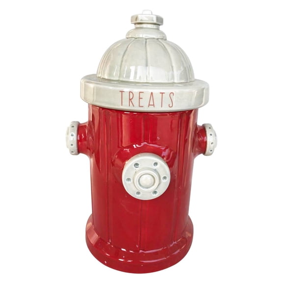 Blue Sky Ceramic Fire Hydrant Treat Jar, Red