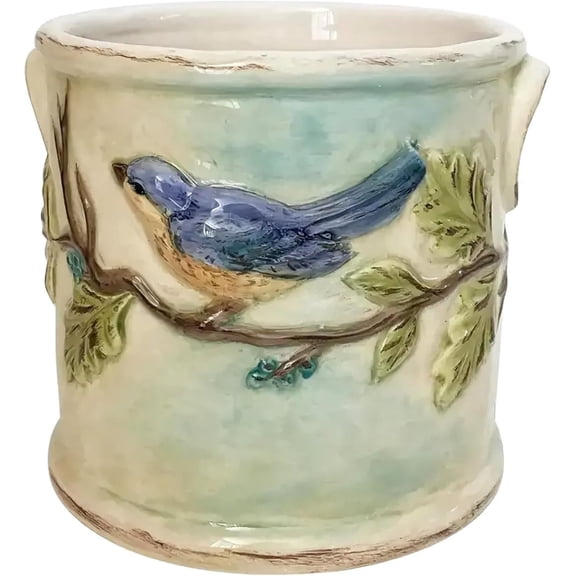 Blue Sky Ceramic Woodcut Farmhouse Planter 5''