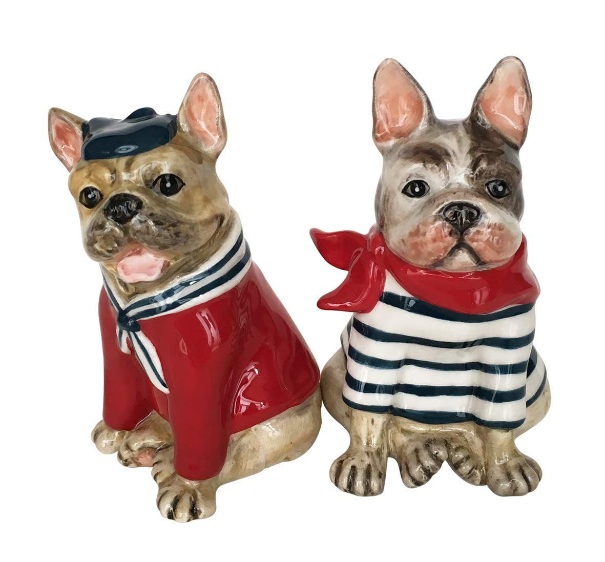Blue Sky Ceramics French Bulldog Salt & Pepper Set, Multi