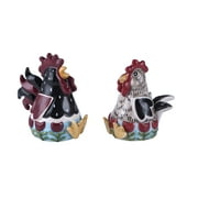 Blue Sky Ceramics Rooster Salt & Pepper Set, Multi