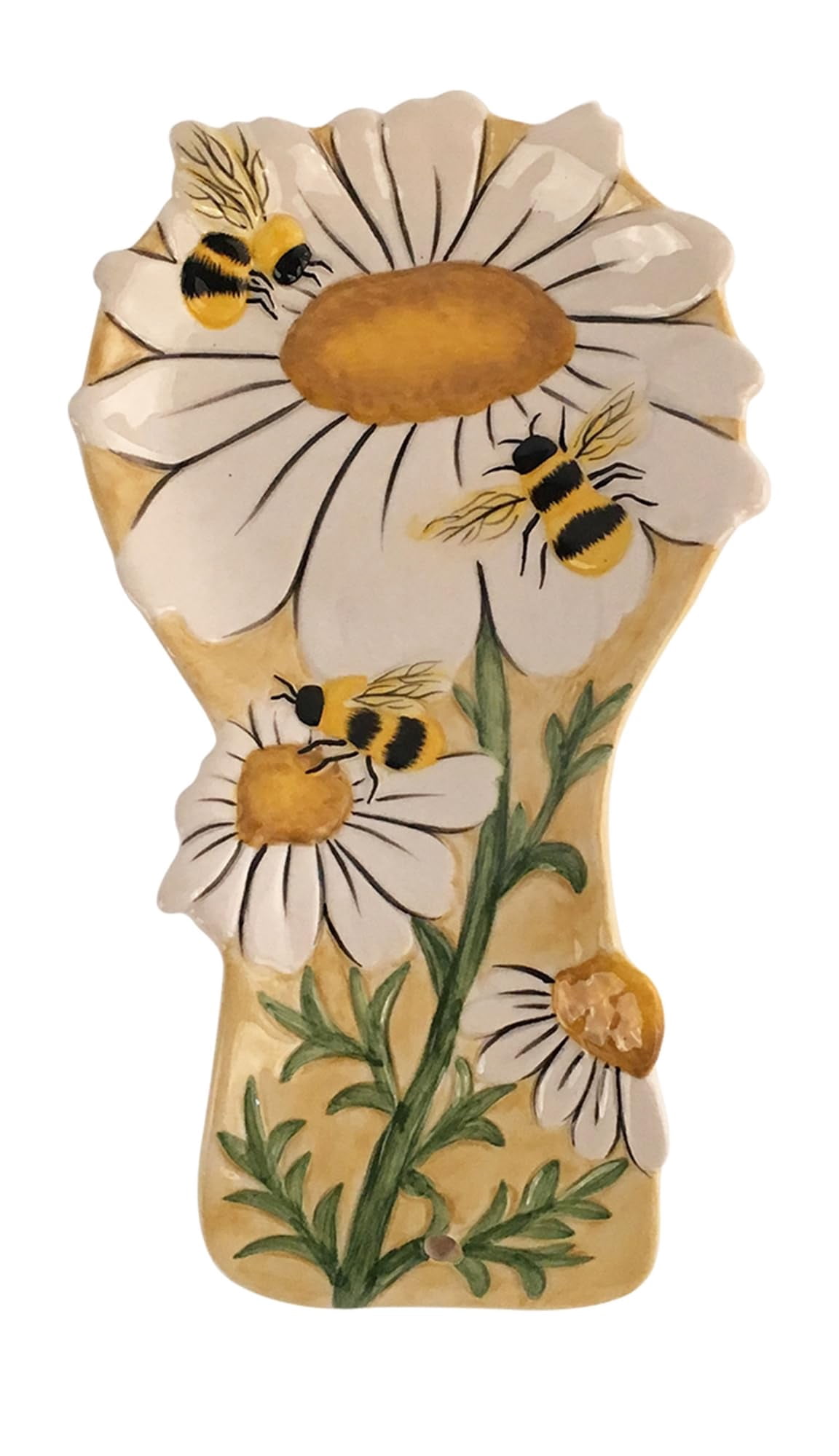 Blue Sky Clayworks Flower and Honey Bee Spoon Rest