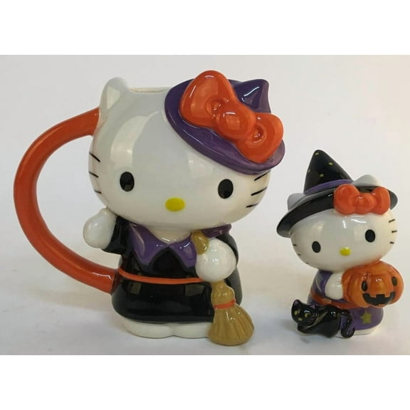 Blue Sky Clayworks Hello Kitty Bewitching Halloween Figural Mug and Figurine Gift Set, 2-Pieces,