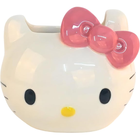 Blue Sky Clayworks Hello Kitty Figural Head Candle Holder, 13.4 oz, 5" L x 4.5" W x 4.35" H, Multicolor