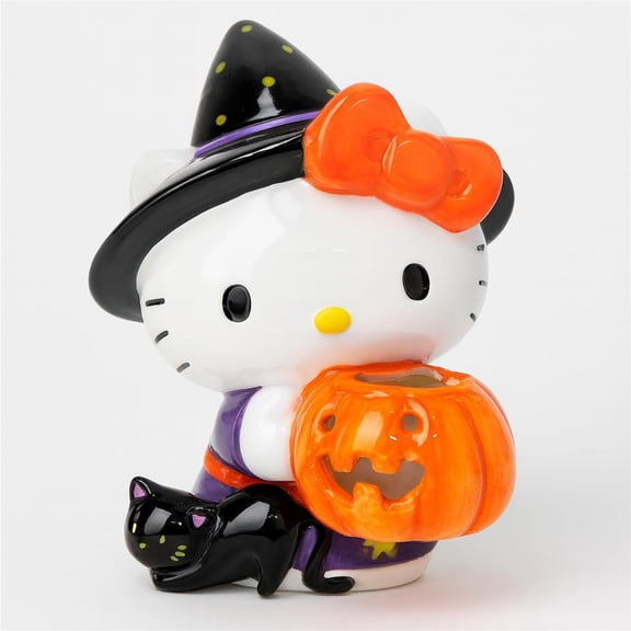 Blue Sky Clayworks Hello Kitty Halloween Trick or Treat Witch Figurine, 5.75-inch Height, Tabletop Decoration