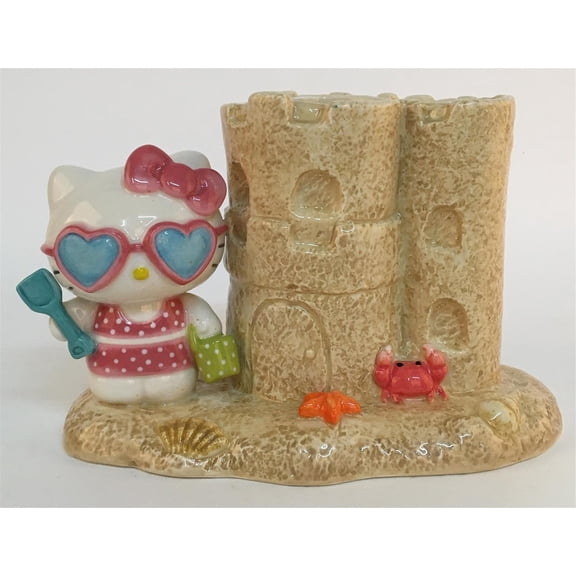 Blue Sky Clayworks Hello Kitty Sand Castle Planter, 8-inch Length, Tabletop Decoration