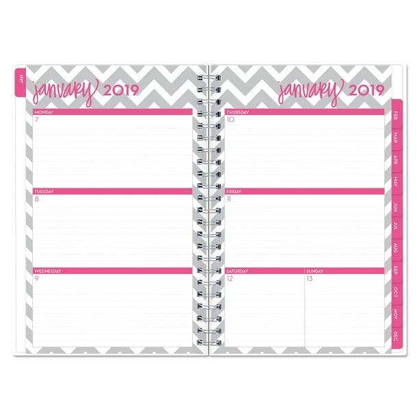 Blue Sky Dabney Lee Ollie Weekly/Monthly Wirebound Planner, 5 x 8, Gray