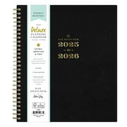 Blue Sky Day Designer 2025-2026 Academic Year Weekly and Monthly Planner Calendar, July 2025 - June 2026, 8" x 10", 12-Month, Faux Leather Cover, Wirebound, Stickers, Deluxe Black