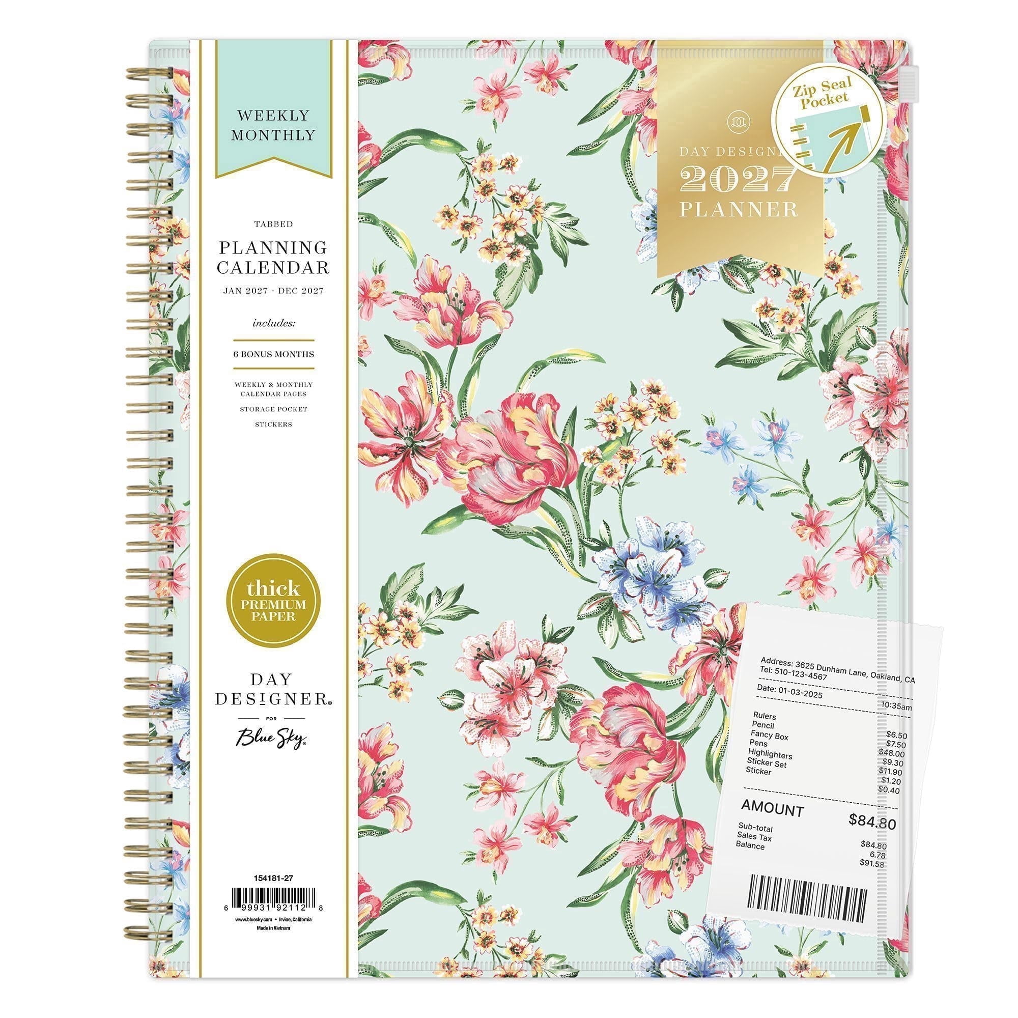 Blue Sky Day Designer 2027 Weekly and Monthly Planner Calendar, January ...