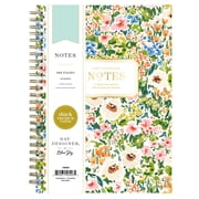Blue Sky Day Designer Hard Cover Notebook, 5.75" x 8.5" Undated Journal, 160 Lined & Perforated Pages, Includes Index Pages, Gold Durable Twin Wire Binding, For Office and School, Ashley Cottage