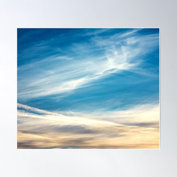 Blue Sky Design Poster Wall Art, Modern Wall Decor For Living Room Bedroom, 8x12 UNFRAMED