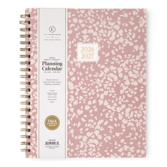 Blue Sky The Everygirl 2026-2027 Weekly and Monthly Academic Year Planner Calendar, July 2026 - June 2027, 8.5" x 11", Flexible Cover, Wirebound, Storage Pocket, Stickers, Bengala Desert Rose