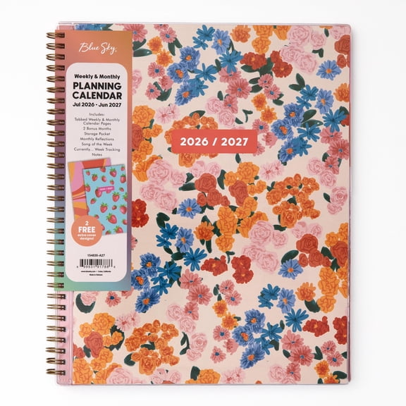Blue Sky Gen Z 2026-2027 Weekly and Monthly Academic Year Planner Calendar, July 2026 - June 2027, 8.5" x 11", Flexible Interchangeable Cover, Wirebound, Laminated Tabs, Storage Pocket, Gladys