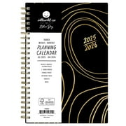 Blue Sky Idlewild 2025-2026 Academic Year Weekly and Monthly Planner Calendar, July 2025 - June 2026, 12-Month, 5" x 8", Flexible Cover, Wirebound, Laminated Tabs, Storage Pocket, Black Swirl