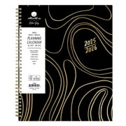 Blue Sky Idlewild 2025-2026 Academic Year Weekly and Monthly Planner Calendar, July 2025 - June 2026, 12-Month, 8.5"x11", Flexible Cover, Wirebound, Laminated Tabs, Storage Pocket, Black Swirl