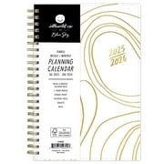 Blue Sky Idlewild 2025-2026 Weekly and Monthly Academic Year Planner Calendar, July 2025 - June 2026, 5" x 8", Flexible Cover, Wirebound, Laminated Tabs, Storage Pocket, White Swirl