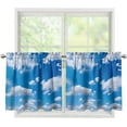 thumbnail image 1 of Blue Sky Kitchen Curtains Tiers Set of 2 Rustic Farmhouse Short Window Curtains for Living Room,Bathroom,Office Room Cafe, 1 of 6