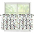 thumbnail image 1 of Blue Sky Kitchen Tier Curtains White Cloud Half Window Curtains 24 Inch Length Rod Pocket Small Window Curtains Treatment for Living Room Bedroom Decorations for Home, 1 of 6