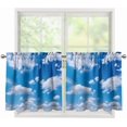 thumbnail image 1 of Blue Sky Kitchen Tier Curtains White Cloud Half Window Curtains 24 Inch Length Rod Pocket Small Window Curtains Treatment for Living Room Bedroom Decorations for Home, 1 of 6