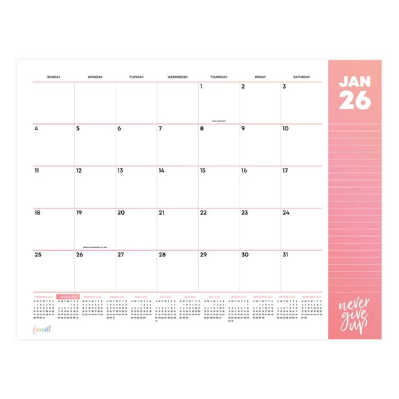2026 Blue Sky Monthly Desk Pad Planning Calendar, 22" x 17", LiveWell, January To December, 153921