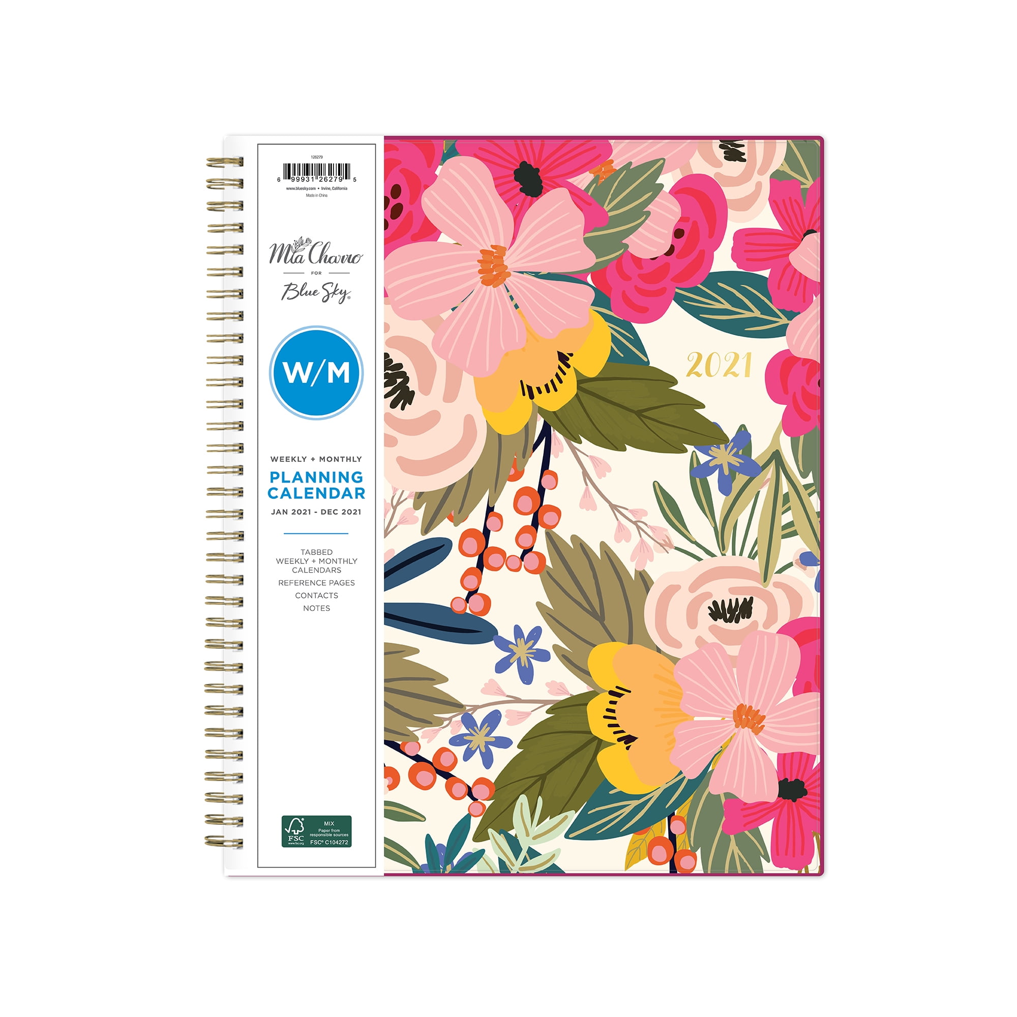 Blue Sky Mia Charro 2021 Weekly & Monthly Planner, 8" x 11", Softly
