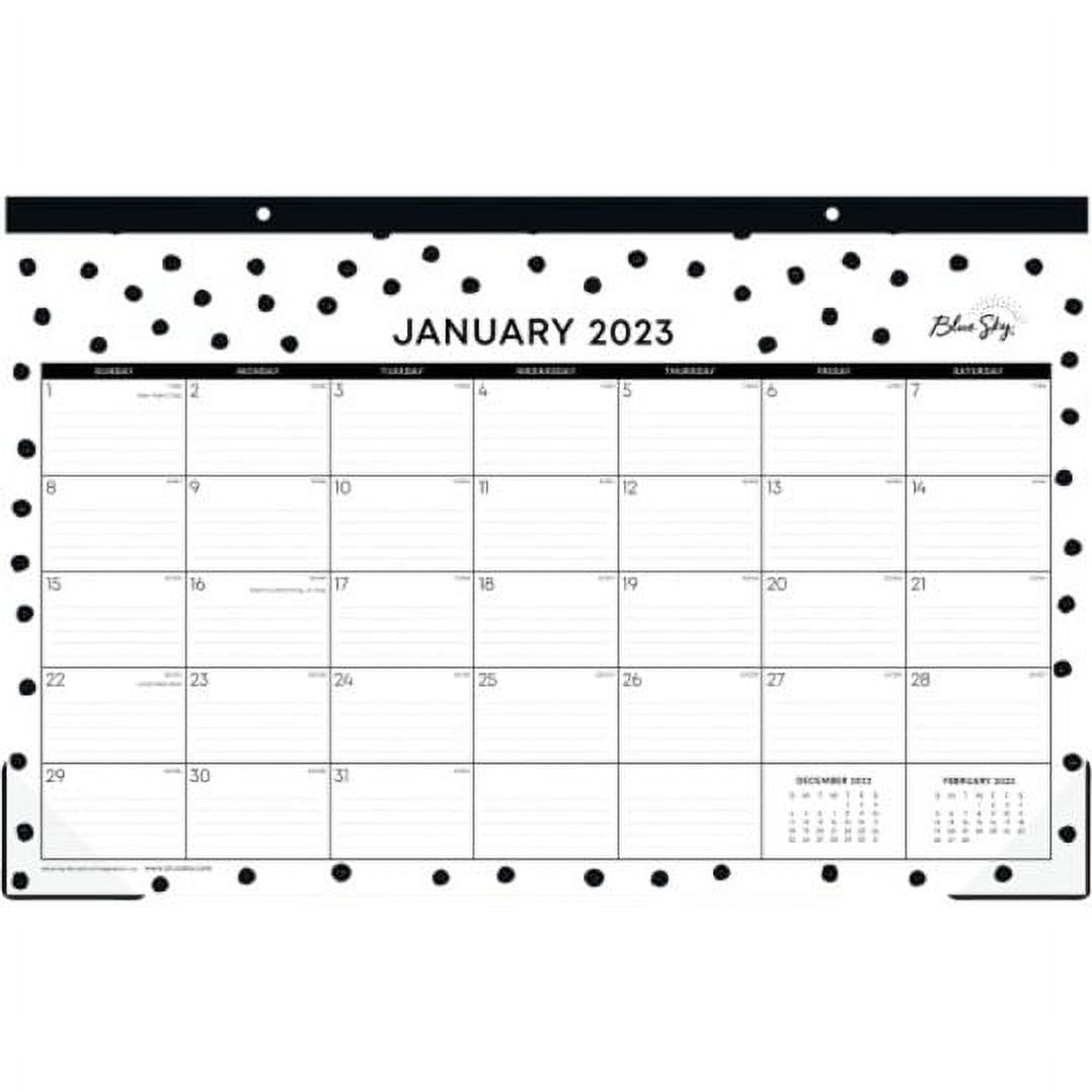 Blue Sky Monthly Desk Pad Planning Calendar, 17 x 11 , Deelie, January
