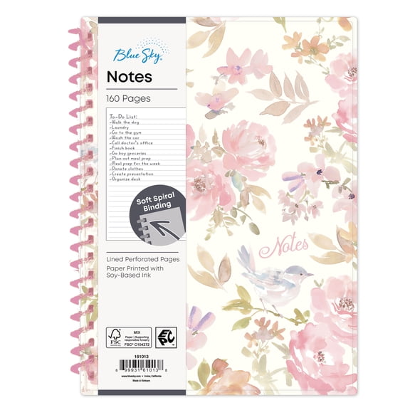 Blue Sky Notebook, 5.75x8.5, Pink Floral