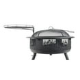 thumbnail image 1 of Blue Sky Outdoor Living 36" Round Deer in Woods Fire Barrel with Grill, Screen, and Lift, Black, 1 of 8
