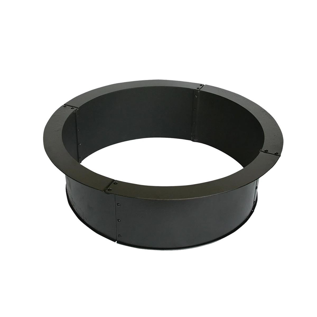 Black 36" Round Heavy-Duty Steel Fire Pit Ring